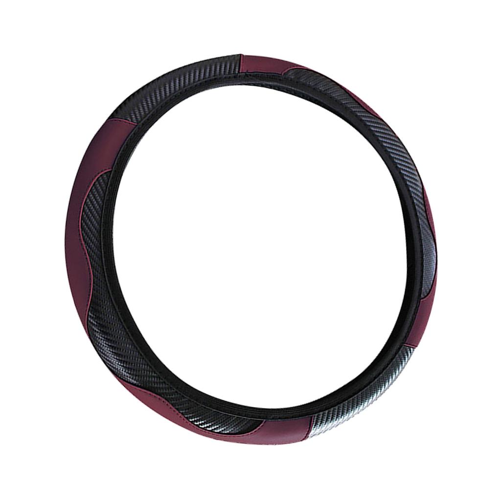 38CM Steering Wheel Cover Carbon Elastic Handle Sleeve Non Slip Steering Wheel Cover for Car