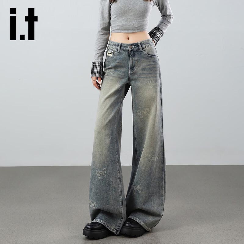 

Izzue Women s High-Waist Loose Straight Jeans M