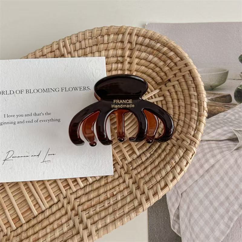 

1 шт. высококачественная ацетатная заколка для волос в форме тыквы, простая французская заколка среднего размера для прически, элегантный аксессуар для волос типа «акула»