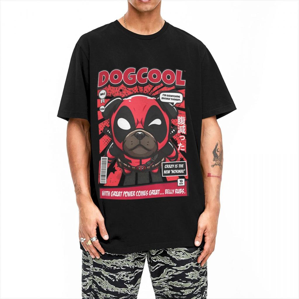 Dogpool Dogcool T-Shirt Stilvoll Bedruckt Vielseitig Amüsant Herren Damen Vintage Streetwear Kurzarm Baumwolle Harajuku Unisex Oberteile
