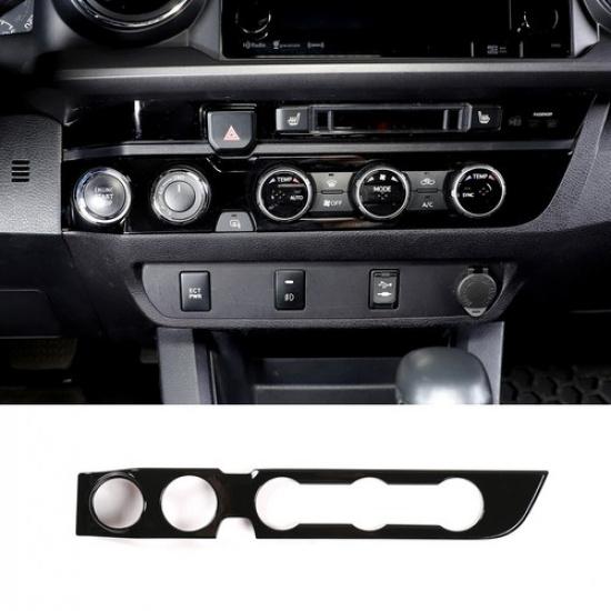 ABS Black Air Condition Knob Panel Trim Cover For Toyota Tacoma 16-23