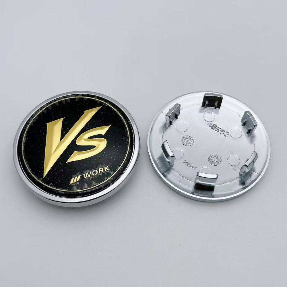 

4pcs JDM 62mm VS W Work Logo Emblem Car Wheel Center Caps Wheel Hub Caps Auto Rim Dust Cover Car Accessories for Land Rover VS W Work Badge&4pcs 48k62 Wheel Cap