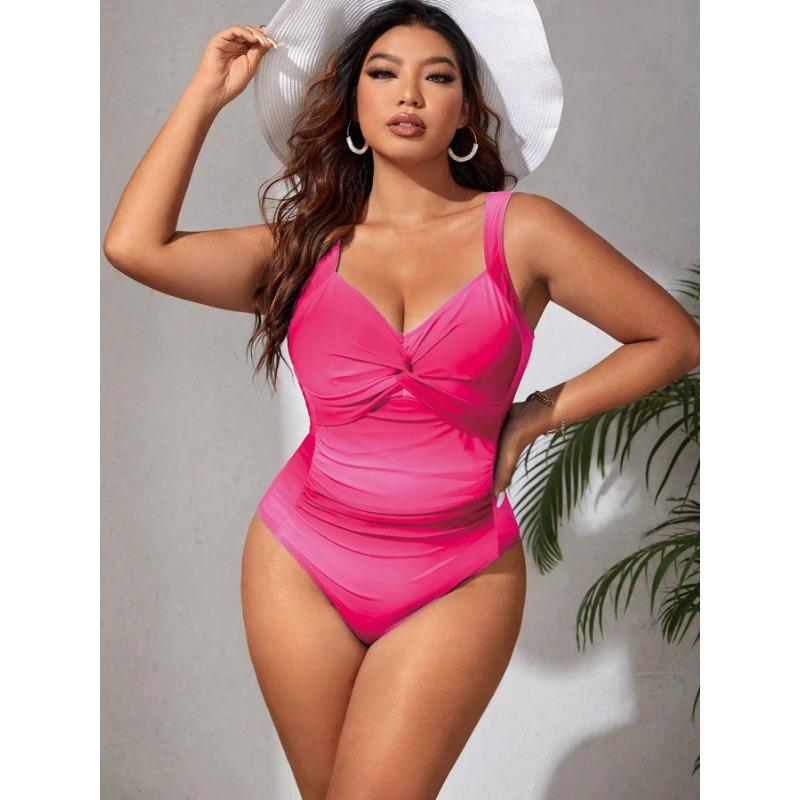 2025 Blue Gradient Plus Size Swimwear Women Strapped Push Up Large One Piece Swimsuit Summer Beach Chubby Bathing Suit