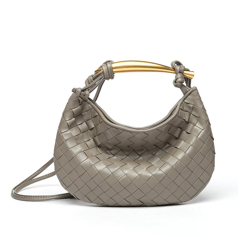 Trendiges geflochtenes Damen-Dutt-Oberteil Lammfell handgewebte handgewebte Textur Sardinen-Hardware-Tasche Schleife