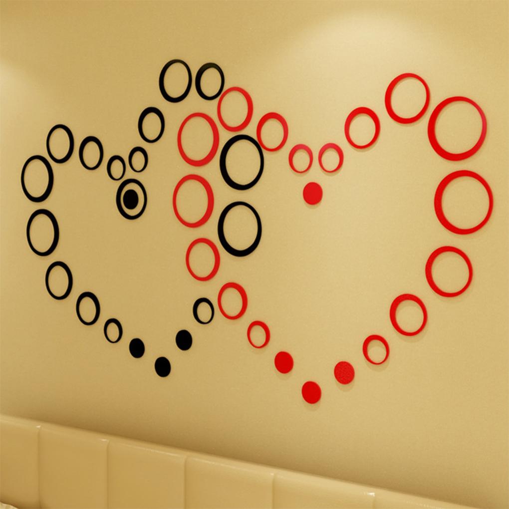 DIY 3D Circles Ring Wall Stickers Indoor Home Decoration Removable New