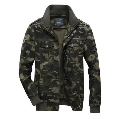 Spring and Autumn Thin Men's Camouflage Stand Collar Casual Jacket Men's Large Size Casual Camouflage American Workwear Jacket