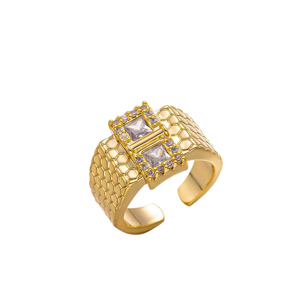 Modern Geometric Titanium Steel Ring For Unisex Fashion Accessories золотой