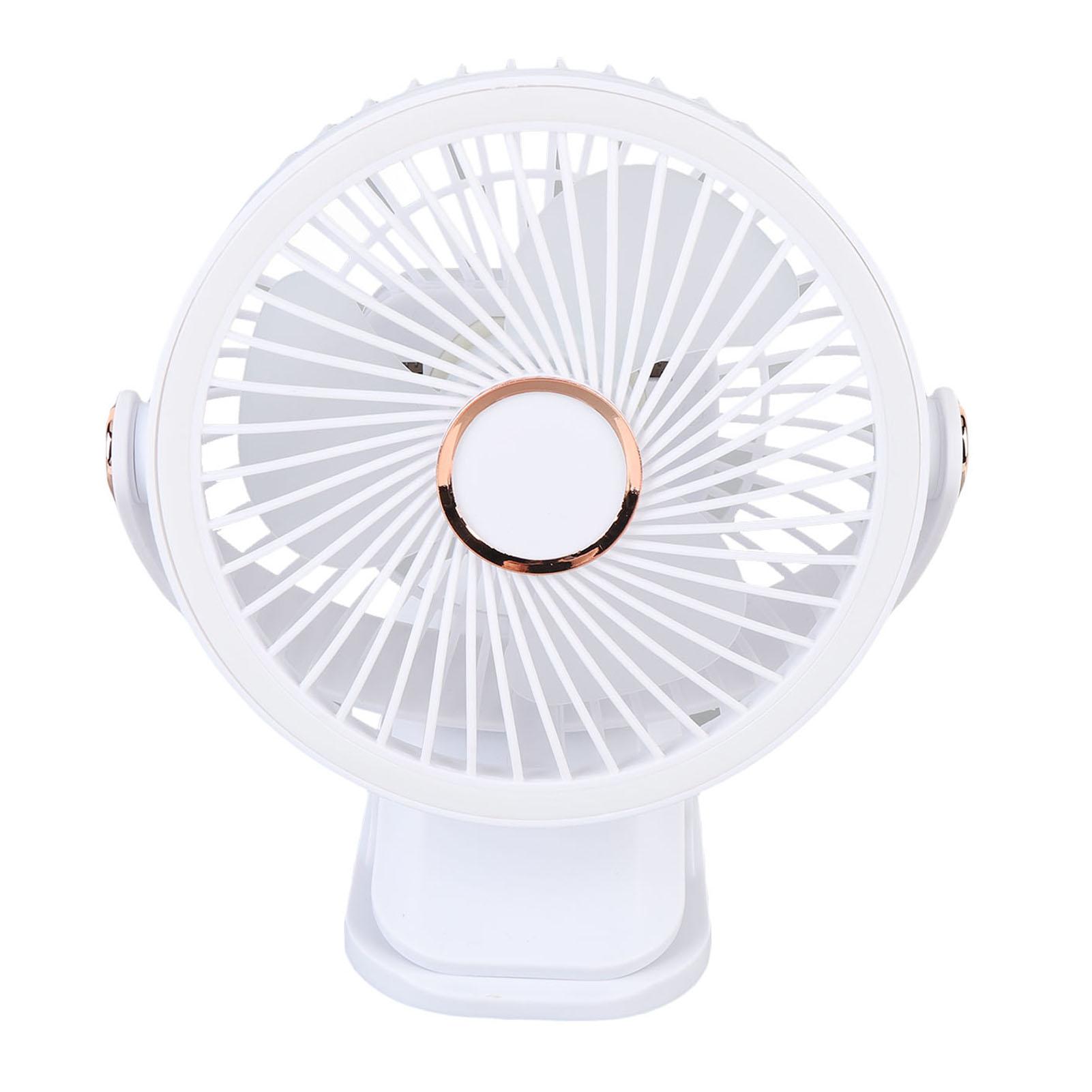 

Маленький настольный вентилятор с зажимом 5 режимов скорости 3 уровня яркости Вращение на 720 градусов Перезаряжаемый