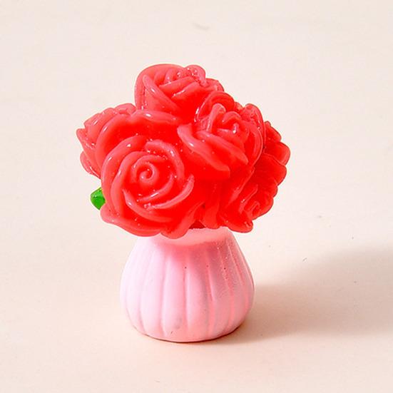 Yousheng Miniature Dollhouse Flower Bouquet Accessories Mini Artificial Resin Rose Tulip Sunflower Lily Flower Figurine for DIY Garden Bonsai Micro