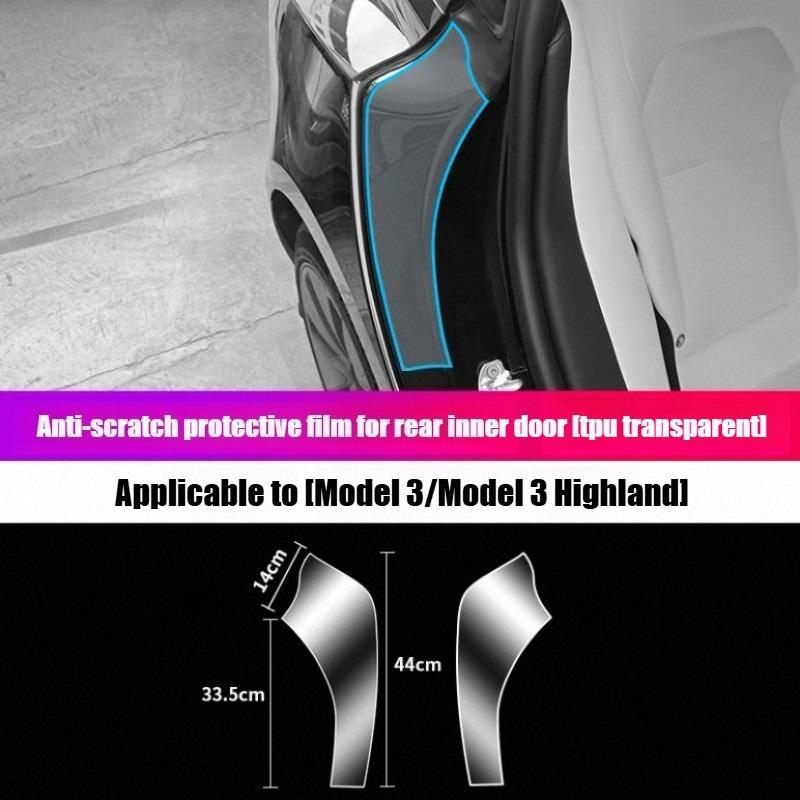 For Model Y Juniper Rear Door Interior Anti Scratch Protective Film for Model 3 Highland TPU Anti Scratch Invisible Film