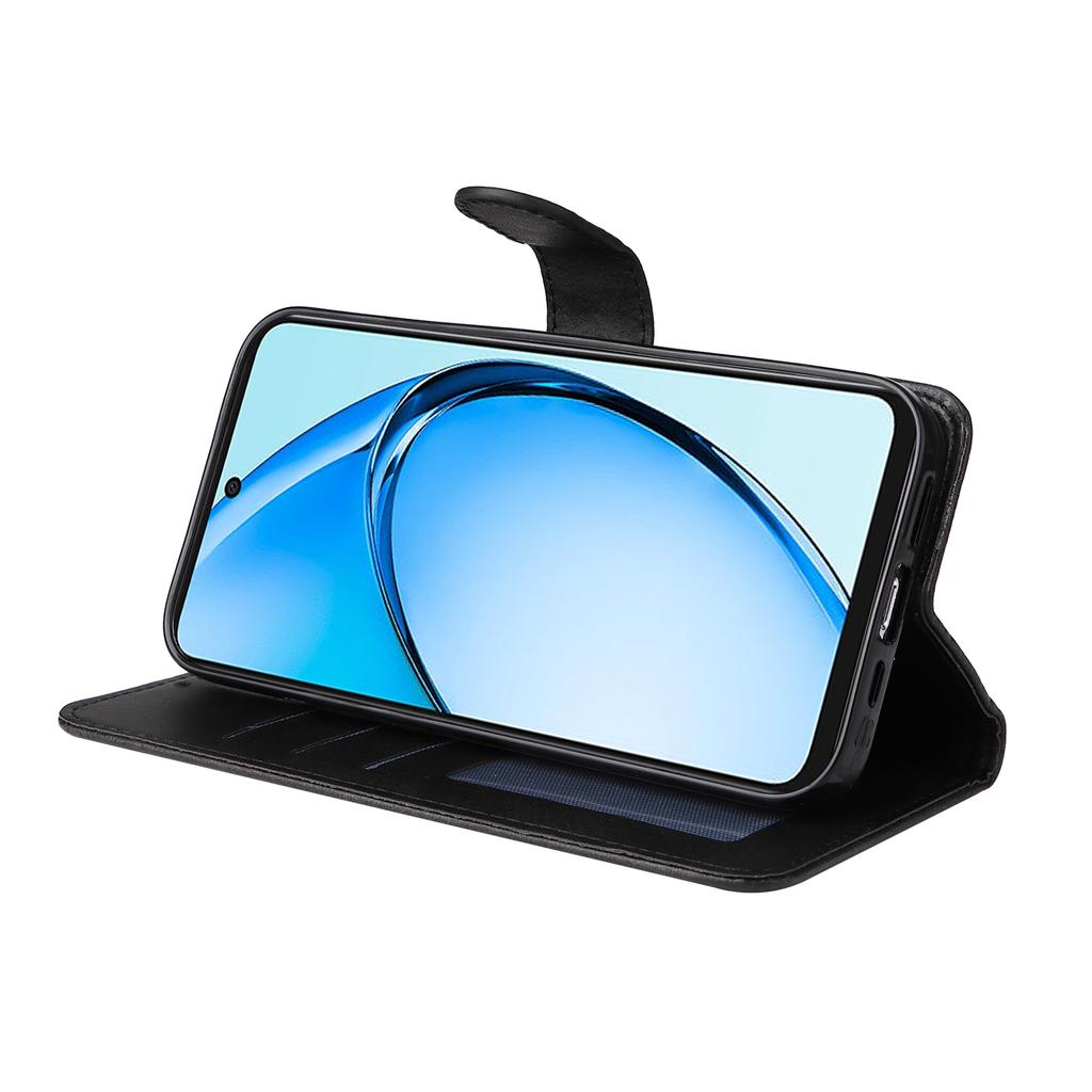 For Oppo A60 4G Leather Case Calf Texture Wallet Magnetic Buckle Cell Phone Cover