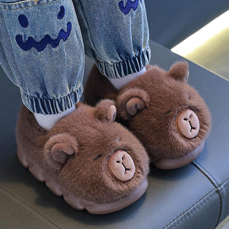 Pantofole Invernali in Cotone per Bambini Capibara Nuove Ragazzi Ragazze Pantofole a Casa Cartoni Animati Suola Morbida Antiscivolo Pantofole in Peluche