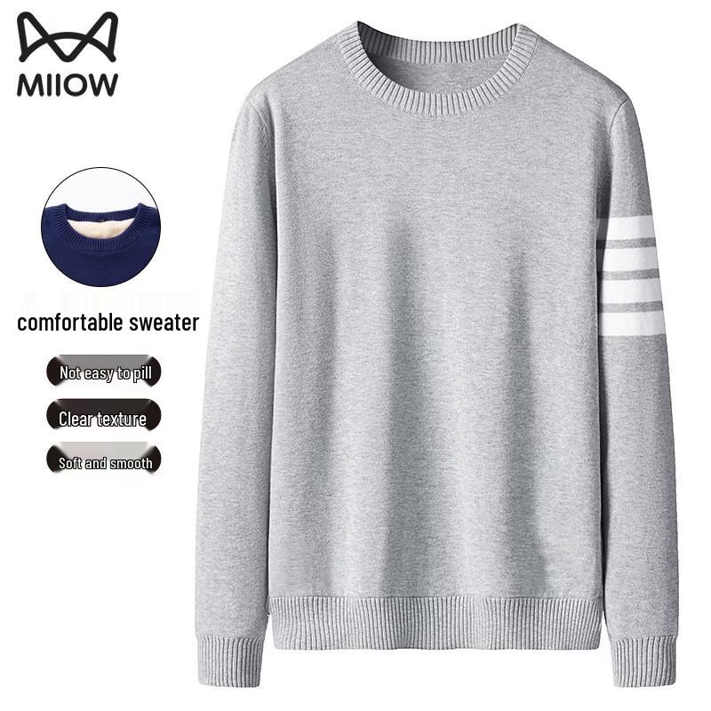 

MiiOW Men s Fleece Lined Round Neck Sweater M