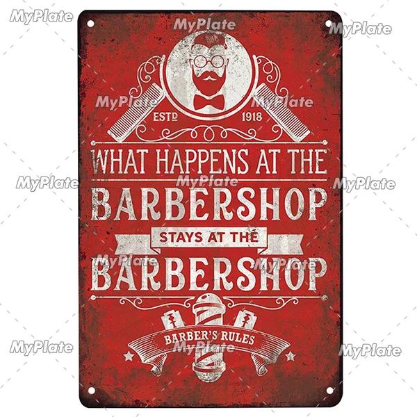 BARBER Tin Sign Metal Sign Retro Plaque Home Decor Metal Vintage Man Cave Bar Pub Club Home Wall Decoration
