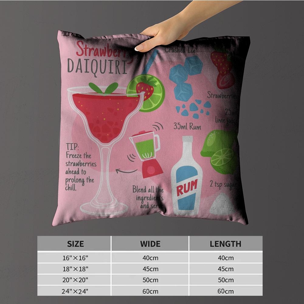 Pillow Case luxurious home office, sofa decorative Multi sized car seat cushions, pillowcases Daiquiri Cocktail ART