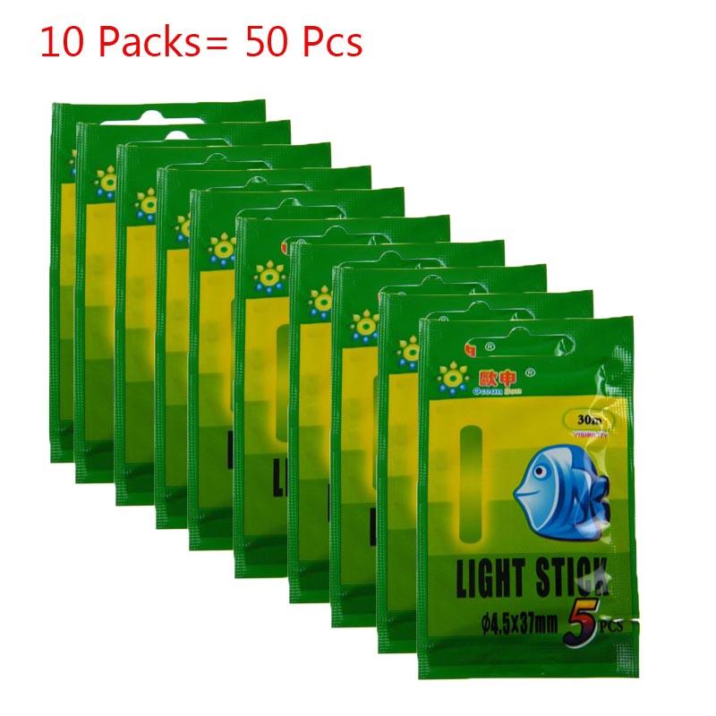 

50pcs 10bags Chemical Luminous Glow Light Stick Night Fishing Float Sticks Dark Lights In Green Color Dark Glow Stick Party Fireflies Tackle Accessory