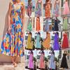2025 Summer Women's Sleeveless Hot Girl Print Long Dress