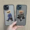 Модний мультяшний чохол-ведмедик для IPhone XR XS Max 13 12 11 14 Pro MAX Mini SE2022 15 7 8 Plus Робочий ведмедик Прозорий чохол