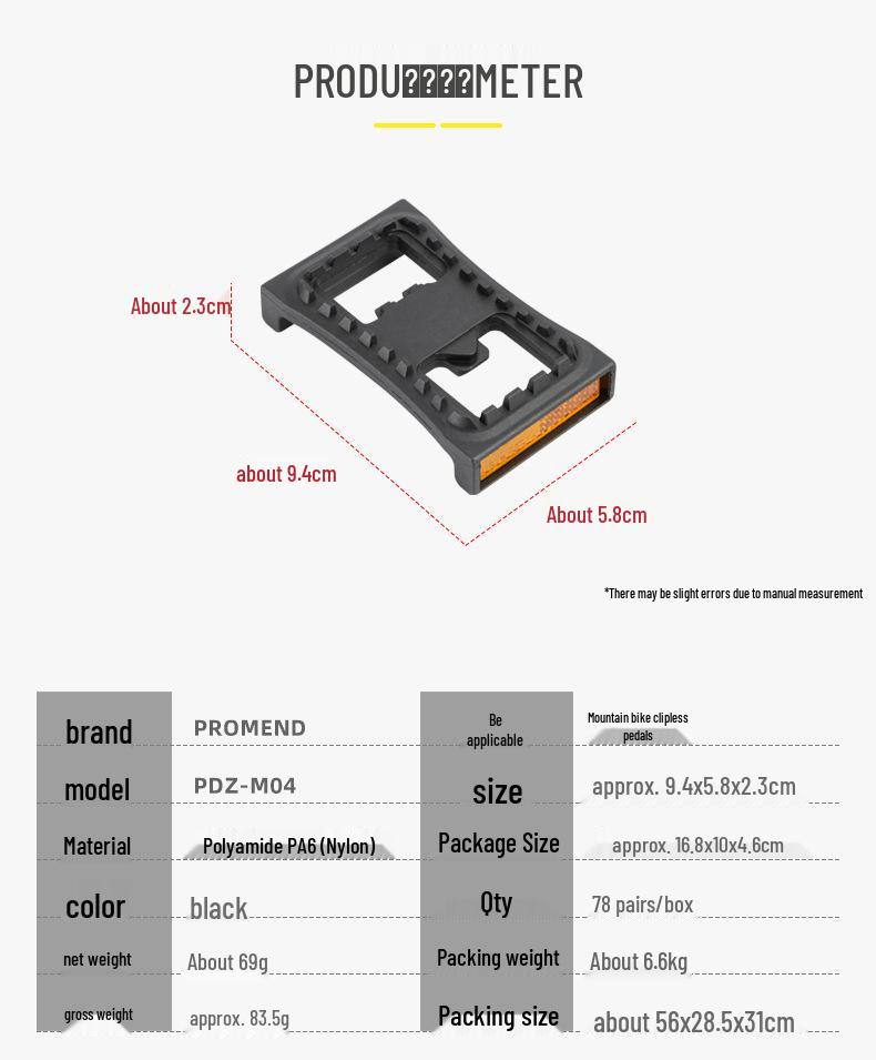 Mountain Bike Pedal Cleats Converter: Clipless To Flat with Straps & Reflectors