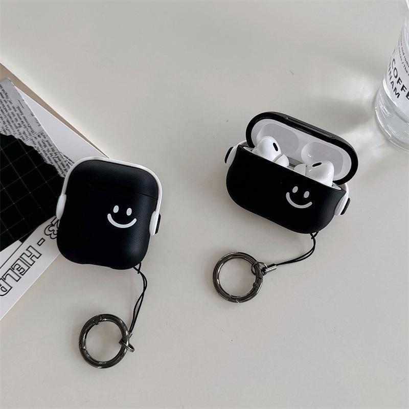 Simple smiley face for AirPods pro1 generation protective cover lock 1st generation pro1 apple bluetooth headset soft case