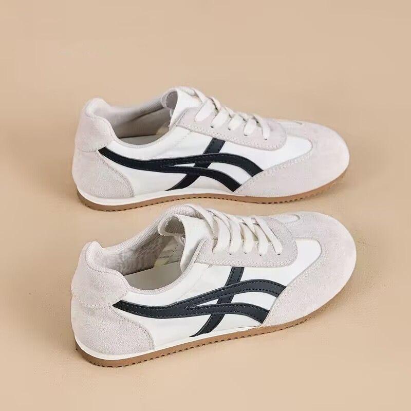 Немецкие тренировочные кроссовки женские весенние дышащие спортивные кроссовки легкие повседневные кеды универсальные ретро кроссовки женская обувь 35 бежевый