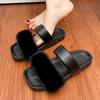 Fur Flats Women Slippers Designer Shoes Woman Sandals 2025 Autumn New Trend Casual Flip Flops Cozy Dress Chaussure Femme