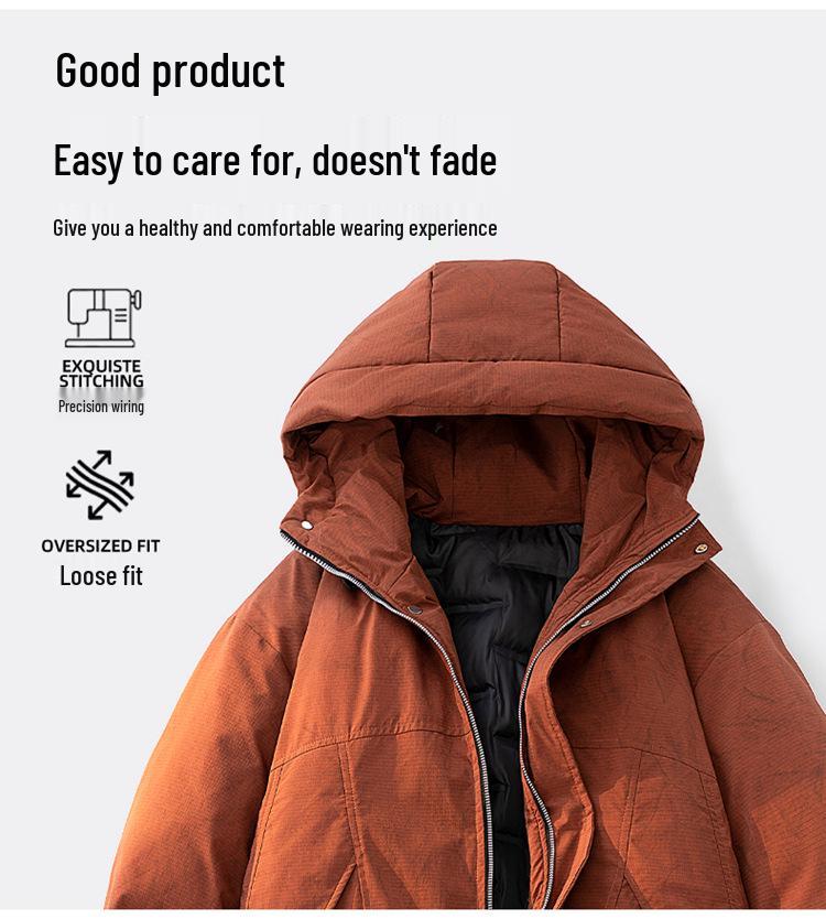 Men's Tie-Dye White Duck Down Jacket - Winter Warmth, Thick & Versatile, Plus Size Loose Casual Outerwear