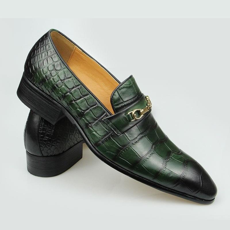 Fashion Men Luxury Loafers New Business Dress Shoes Wedding Banquet Suit Top Layer Cowhide Leather Pointed Toe Office Man Shoe Leather