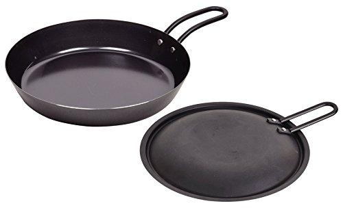 Pearl Metal One-Handed Grill Pan, 20cm, with Lid, Recipe Included, Induction Compatible, Iron, Easy Cooking, Made in Japan, HB-1603