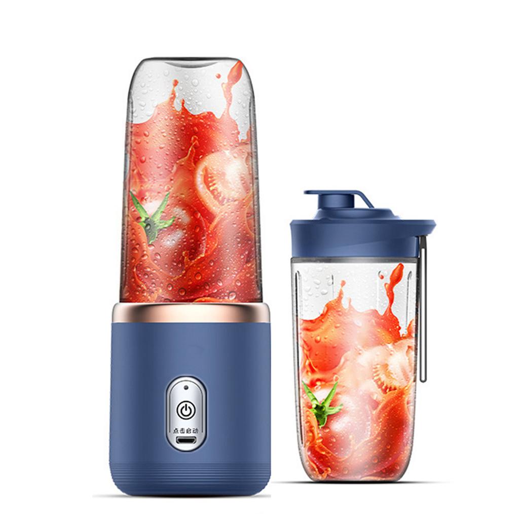 1pc Portable Small Electric Juicer Blue/Pink Stainless Steel Blade Cup Juicer Fruit Automatic Smoothie Blender Kitchen Tool