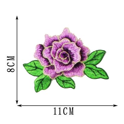 Elegant Polyester Fiber Embroidery Flower Patch 11*8CM Clothing Accessories Sew On Patch DIY Handmade Floral Patches Hat