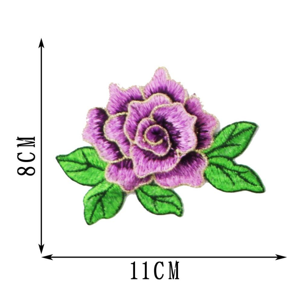Polyester Fiber Embroidery Flower Patch 11*8CM Clothing Accessories Embroidery Floral Applique DIY Handmade Floral Patches Dress