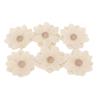 6PCS Burlap Flowers Lotos Shape European Retro DIY Burlap Flowers Hand Crafted White Fabric Flowers