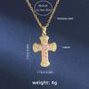 Hot Selling Copper Plated 18k Micro Inlaid Zircon Cross Necklace