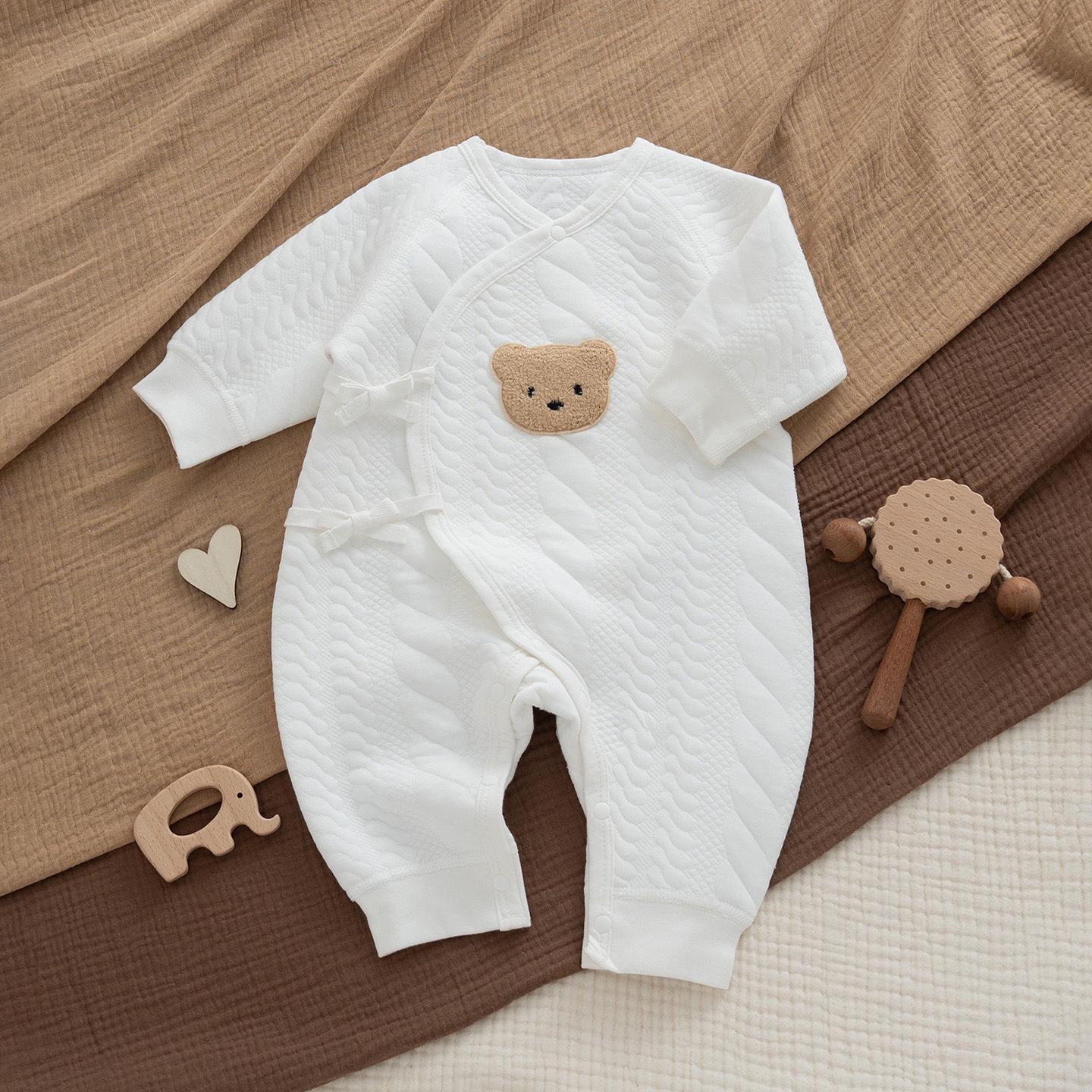 Unisex Baby Warm Jumpsuit: Long Sleeve Cotton Monk Robe for Autumn & Winter 73cm