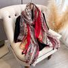 New Bohemian Red Skin Brightening Scarf Women Breathable Cotton Hemp Tourist Vacation Photography Hanging Ear Shawl