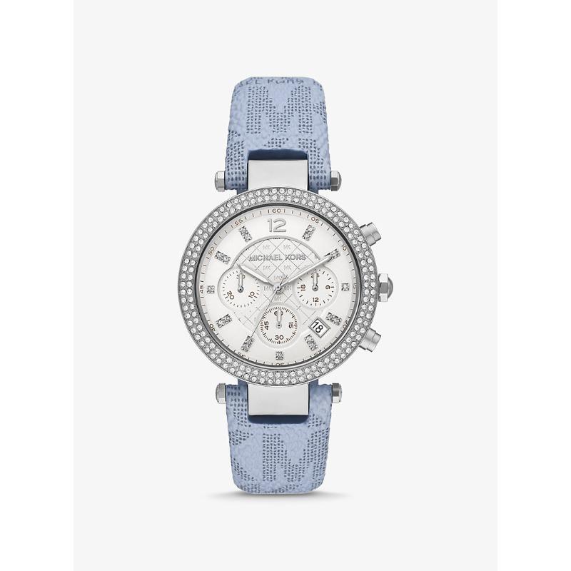 Женские часы Michael Kors Oversized Parker с паве, серебристого тона, с логотипом MK6936 серебряный