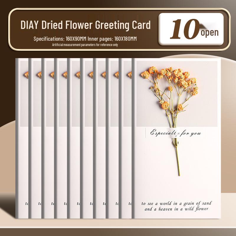 Handmade Dried Flower Greeting Card for Mother's Day, Thanksgiving, Birthdays & More