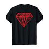 European Sizes Men'S  T-Shirt with Unique Diamond Print - Bold Red & Black Graphic Design, Comfortable Crew Neck, Casual Fashion Tee for Casual Attire