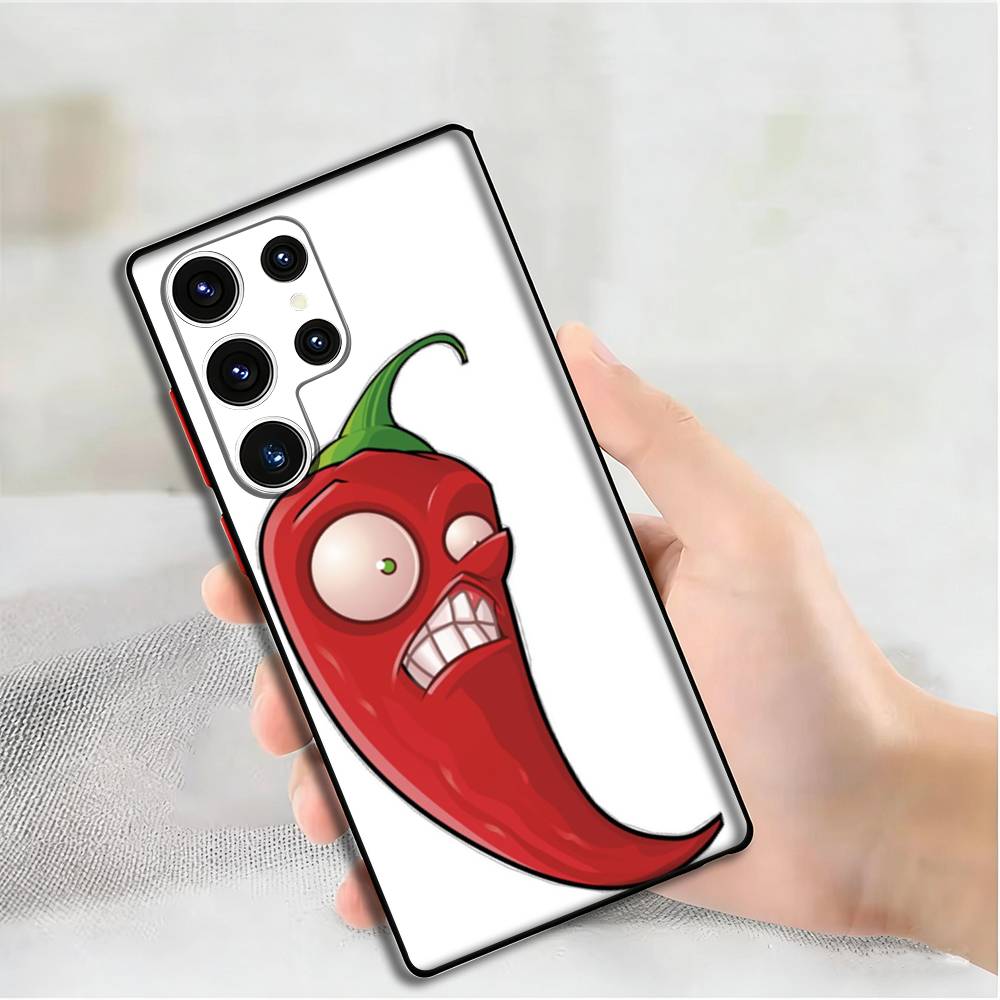 P-Plants Z-Zombies Game Silicone Case For Samsung S25,24,23,22,21,20 Plus Ultra 5G Lite Shockproof Cover