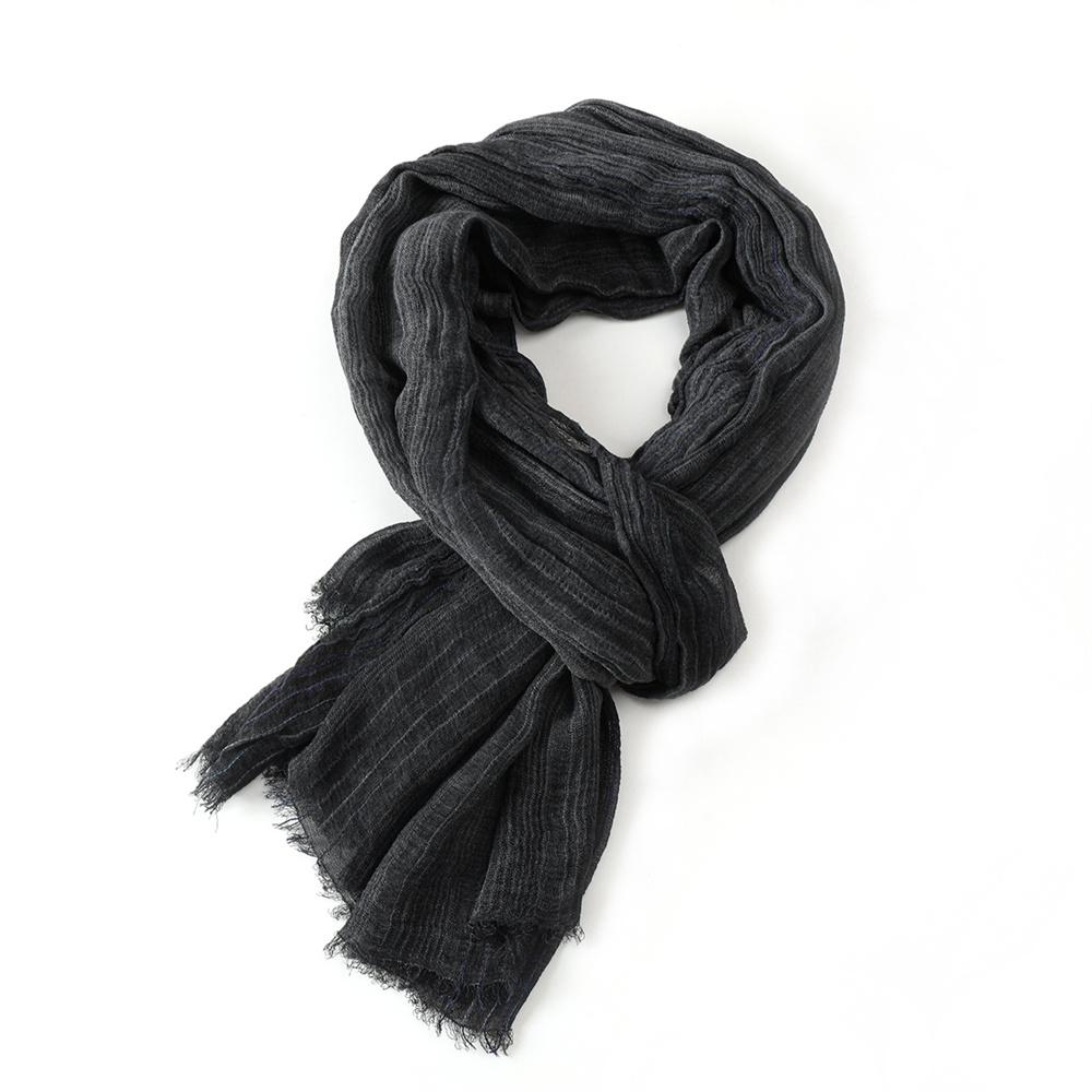 

Полосатые мужские шарфы из хлопка и льна Осень Зима Черный Темно-синий Теплый Мужской шарф Мужские аксессуары Короткая кисточка Буфанда Шаль