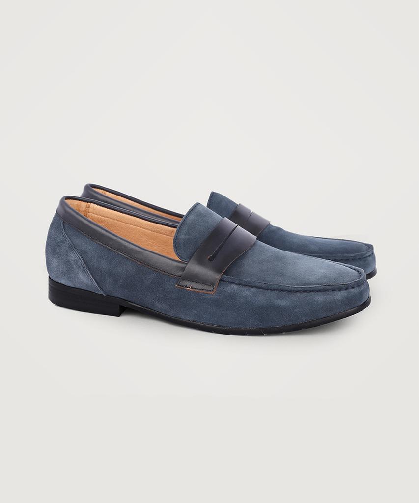 Panicale Suede Penny Loafers [Navy]