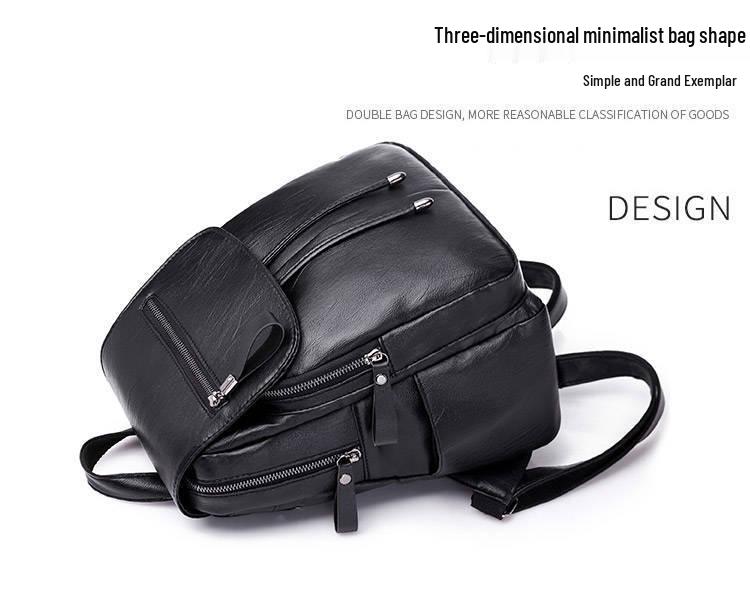 Women's Soft PU Leather Backpack - Casual Autumn/Winter School & Travel Bag