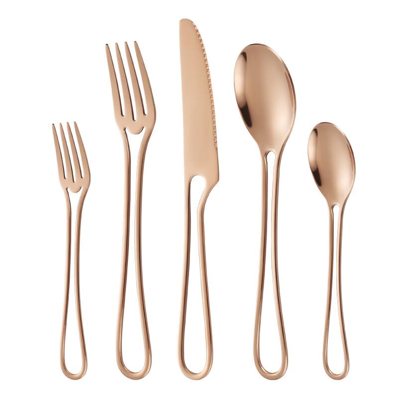 

Abay Rose Gold Hollow Handle Cutlery Set (10-Piece)