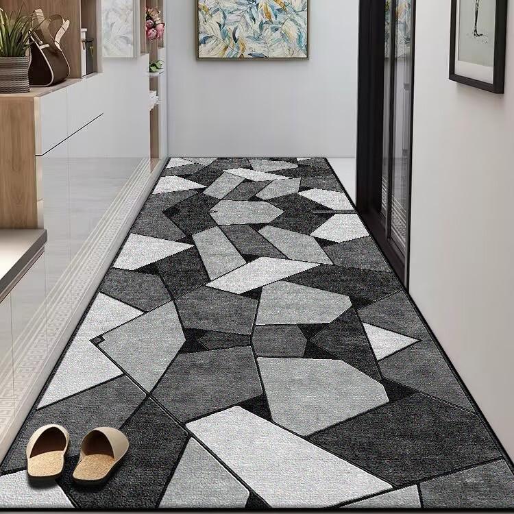 Nordische Geometrie Lange Flurteppiche für den Flur Waschbarer Teppichläufer Wohnzimmer Langer Läufer Bodenmatten Heimdekoration