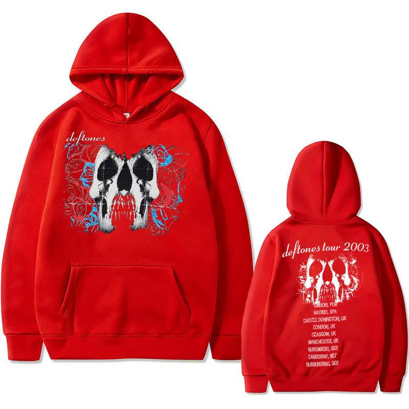 Mikina s kapucí s oboustranným grafickým motivem lebky Deftones