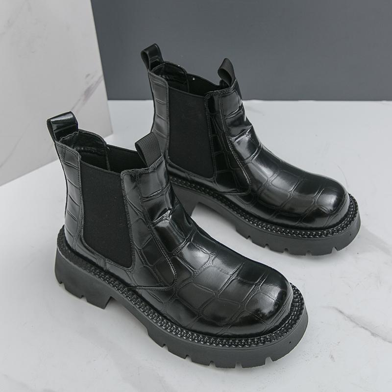 Fashion Winter Men Business Chelsea Boots Black-brown Thick-soled Anti-slip Comfortable Fashionable Work Boot Outdoor Training Boots Men