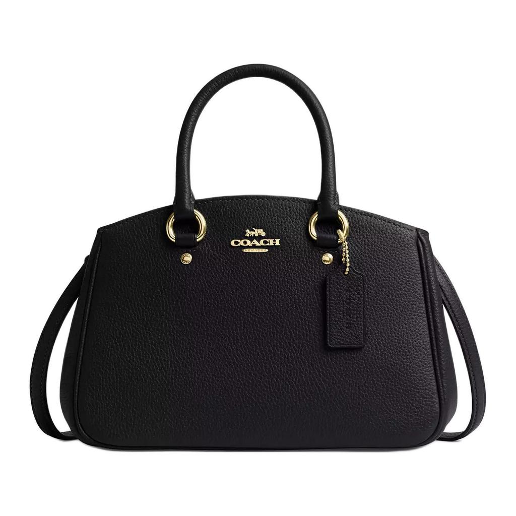 Coach Savannah 28 Brand Logo Litchi Grain Leather Shoulder Tote Bag Large Women Handbags Black CAL54-IMBLK