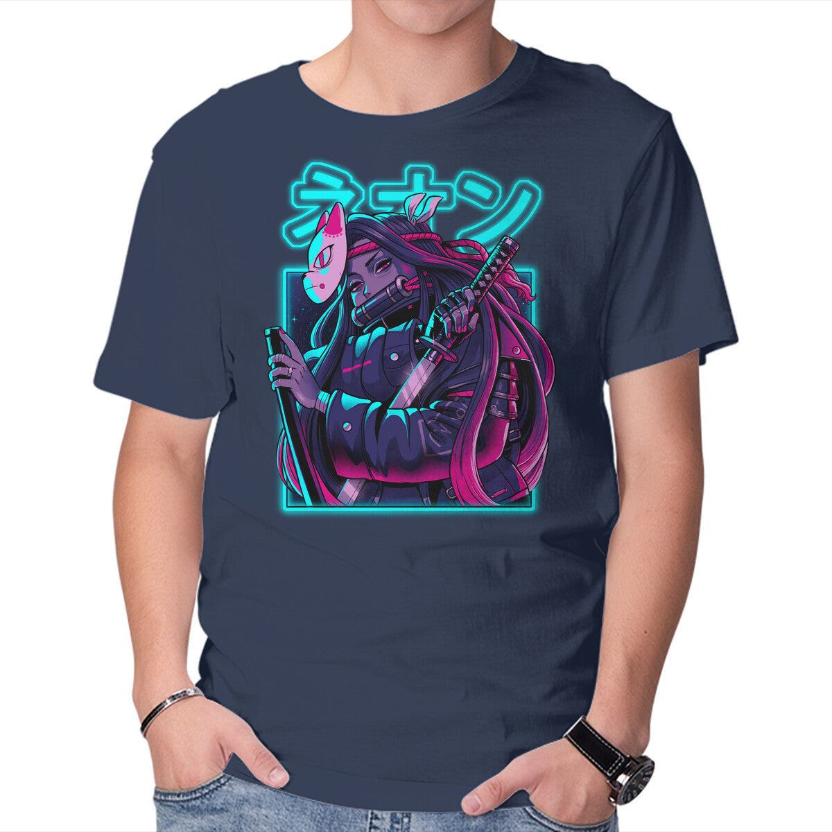 Unisex Crew Neck T-Shirt Neon Slayer Graphic Short Sleeve Casual Tee XXXXL
