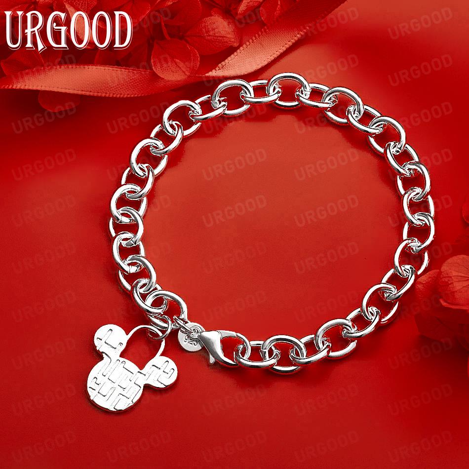 Модный подарочный кулон-браслет из стерлингового серебра 925 пробы 20CM